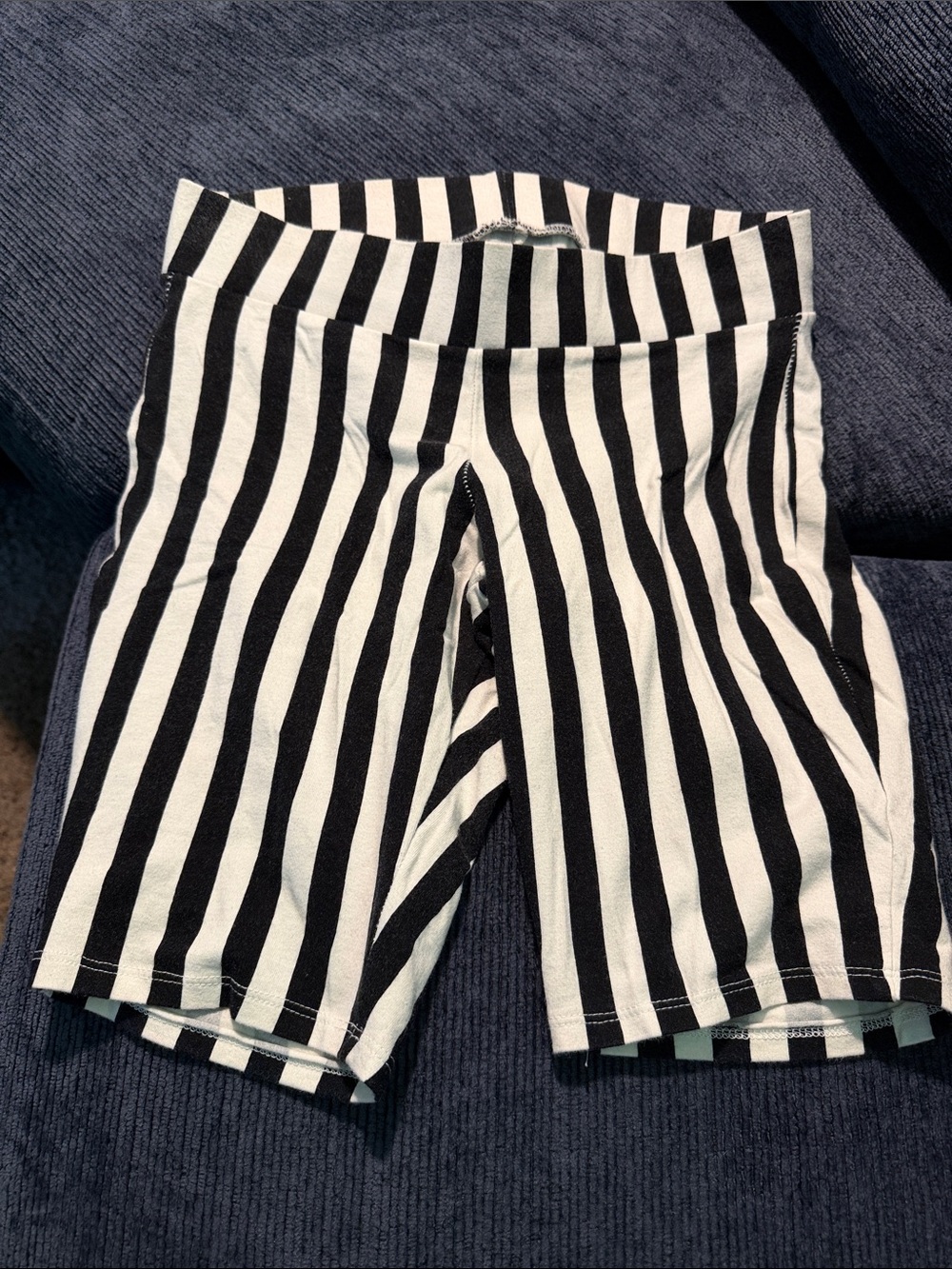 torrid Black and White Vertical Stripe Bike Shorts
